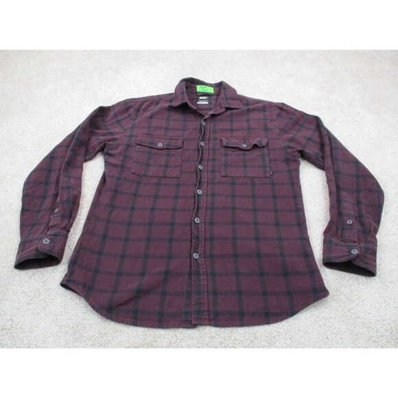 Nike Other - Nike Shirt Men Small Red Blue Flannel Plaid Cotton Skater Casual Button Up